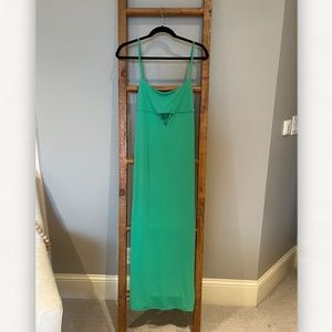 ZARA Brilliant Emerald Green Maxi Dress